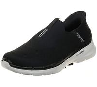 Skechers Go Walk 6 Slip-Ins - Easy On, Black/White, 7.5 UK Wide, 9.5 UK X-Wide (216278WW-BLK)
