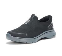 (Black, 7 (Adults')) Skechers GO WALK 7 Easy On Evolution Textile Men's Black/Charcoal Trainers