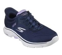 Skechers Women's GO Walk 7 Valin, Navy Textile/Lavender Trim, 6 UK