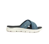 Skechers GO WALK Flex Impressed Womens Navy Sandals 141420 Slip On Mules Blue