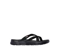 Skechers Go Walk Toe Loop BBK Black Womens Toe Post Sandals 141461 in a Plain Textile in Size 3