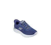 Skechers Women's Go Walk Flex Carla Sneaker, Blue Textile/Green Trim, 3 UK