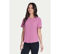 Skechers GO WALK Luxe Rib Crew Neck T-Shirt Dusky Rose