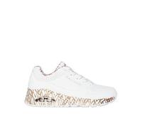 Skechers Goldcrown Collab Uno Loving Love Multiheart Trainer - White, White, Size 7, Women White