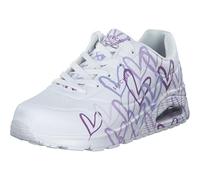 Skechers Goldcrown Graffiti Heart Design Lac Low Top White/Lavender 8 UK