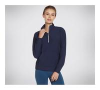 Skechers GoLuxe Rib 1/4 Zip Fleece Pullover Navy