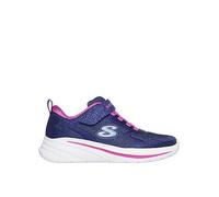 Skechers Gore And Strap Sparkle Mesh Sneaker W/ Satin Overlays, Navy, Size 1 Older Navy