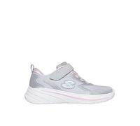 Skechers Gore And Strap Sparkle Mesh Sneaker W/ Satin Overlays, Silver, Size 11 Younger Ilver