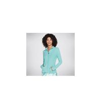 Skechers Womens Go Walk Wear Mesh Mock Neck Athletic Jacket - Blue Spandex - Size Large
