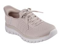 Skechers Women's Graceful First Blush Slip-On Sneakers, Taupe Knit, 3 UK