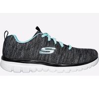 Skechers Graceful Twisted Fortune Womens Trainers 8 UK Black/Turquoise