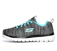 Skechers Graceful Memory Foam Womens Trainers Size: 8 Colour : Black/Turquoise