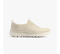 Skechers Women's Graceful Picture Perfect Sneaker, Off White Knit/Duraleather, 8 UK