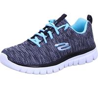 Skechers Women's Trainers Graceful Twisted Fortune Memory Foam Black/Turquoise UK 3