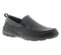 Skechers Men's Loafers HARPER-FORDE Relaxed Fit Slip-On Leather/Synthetic/Textile Black Size 10