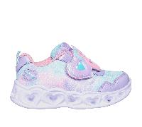 Skechers Heart Lights Girls Shoe | Lilac/Pink/Blue | All Sizes