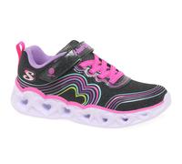 Skechers Girl's Heart Lights Retro Girls Trainers - Black - Size: F (Standard)/12.5