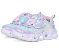 Skechers Heart Lights Girls Shoe | Lilac/Pink/Blue | All Sizes