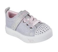 Skechers Heart Steps Shimmer Sweetie Sneaker, Gray Textile/Pink Trim, 4 UK Child