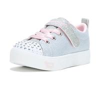Skechers Heart Steps Shimmer Sweetie Sneaker, Grey Pink, 4 UK Child
