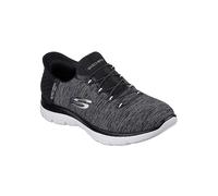 Skechers Heathered Mesh Bungee Slip-Ins W/ Air-Cooled Memory Foam Black