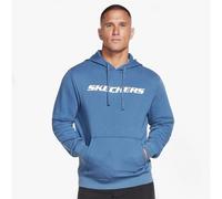 (L, Blue) Skechers Mens Heritage II Pullover Kangaroo Pocket Comfort Fit Hoody