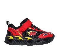 Skechers Hot Lights: Thermo Flash - Wheel Buddies Sneaker in Red/Black, Size 7 | Synthetic/Textile
