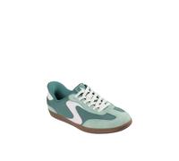 Skechers Duraleather & Suede Overlay Bungee Low-Top Trainers Womens 5 (38) Green