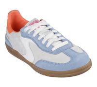 Skechers Women's Hotshot for The Win Sneaker, Light Blue Leather/Multi Trim, 7 UK