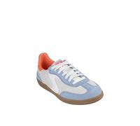 Skechers Women's Hotshot for The Win Sneaker, Light Blue Leather/Multi Trim, 8 UK