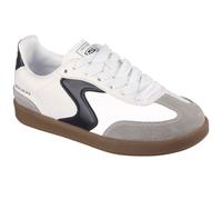 Skechers Boy's Hotshot Junior Varsity Sneakers, White Synthetic/Black Leather/Black Trim, 13.5 UK Child