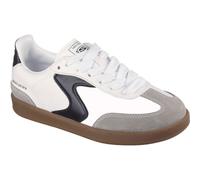 Skechers Boy's Hotshot - Junior Varsity Sneaker in White/Black, Size 4 | Synthetic/Leather