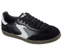 Skechers Women's Hotshot Kickoff Sneaker, Black Duraleather/White Leather/Trim, 8 UK