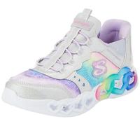 Skechers Girls Trainers, Silver Synthetic/Multi Trim, 1 UK
