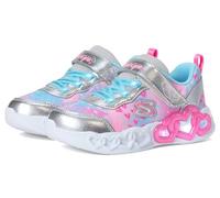 Skechers Infinite Heart Lights Girls' Trainers, Silver-plated, multi-coloured, 7 UK