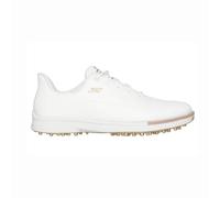 Skechers Women's Jasmine Waterproof Golf Shoe Sneaker, White/Gold Spikeless, 7.5
