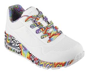Skechers Jen Stark: UNO - Mini Drip 177959-WMLT Women's Trainers, White/Multi, White, 6 UK