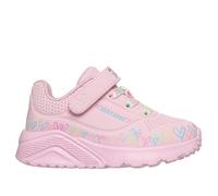 Skechers JGoldcrown: UNO Lite - Heart Craze Sneaker in Light Pink, Size 4 | Synthetic/Textile, Machine Washable