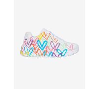 Skechers Uno Lite Spread The Love Trainers White EU 33 1/2 Girls