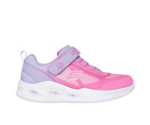 Skechers Junior Girls Trainers Sk S lights Sola Glow ombre deluxe pink UK Size