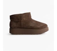 Skechers Keep Womens Faux Leather Pull-On Breathable Chocolate Shearling Boots