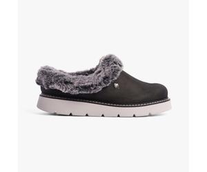 Skechers Keepsakes Blend Womens Textile Slip-On Memory Foam Black Mule Slippers
