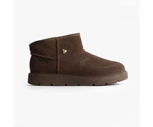 Skechers Keepsakes Mini Womens Leather Pull-On Memory Foam Shearling Boots