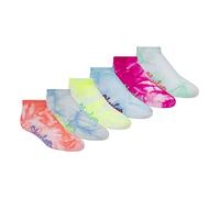 Skechers Kids Big Girls' 6 Low Cut Socks + 3 Pack Hair Ties, Tie Dye, 5-6.5