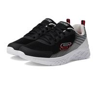 Skechers Microspec Ii Vovrix Trainers, Black Textile Synthetic Silver Red Trim, 1.5 UK