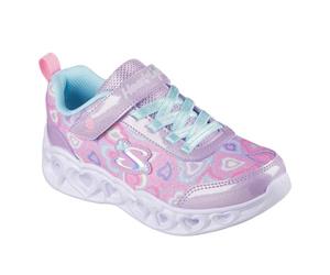 Skechers Kids Flutter Heart Child Girl Trainers - Lav/Multi, UK11