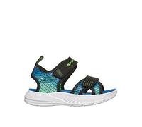 Skechers Kids Lightweight Sandal W/ Linear Details, Black, Size 4 Younger Black