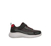 Skechers Bounder 2.0 Aqua Pace Sneaker, Black & Charcoal Synthetic/Textile/Red Trim, 11 UK Child