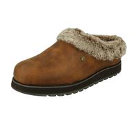Skechers Ladies Skechers Memory Foam Mule Slippers Keepsakes Rem 31214 - Brown - UK 3
