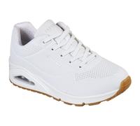 Skechers Women's Uno Stand On Air Sneaker, White Durabuck/Mesh, 7 UK